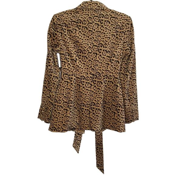 Good American Fit & Flatter Leopard Print Velveteen Blazer in Caramel Leopard, S - Picture 9 of 15
